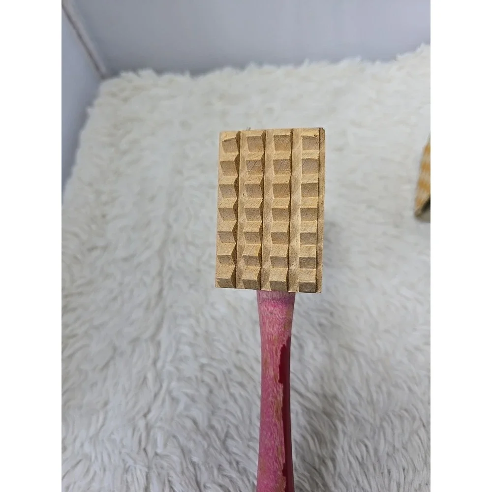 Vintage 60's MCM EKCO Meat Tenderizer‎ Mallet Hammer Wooden Red Handle